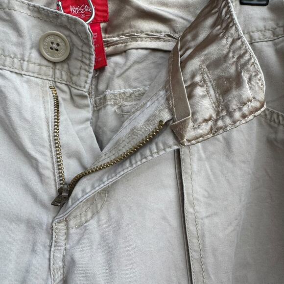Mossimo 32 Tan Khaki Roll Up Utility Capri Pants 100% Cotton - Picture 7 of 8